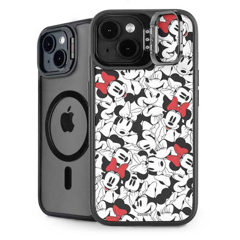 Disney Minnie Mouse Red Color Pop Face Pattern iPhone 15 Kickstand Case